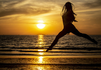 Jumping sunset