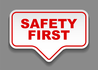 red vector banner safety first