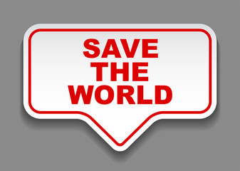 red vector banner save the world