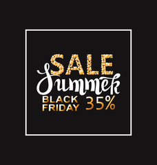 SALE. BLACK SUMMER FRIDAY. Big sale and special offer. Design of summer template for sale.