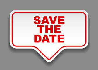 red vector banner save the date