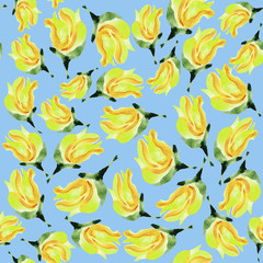 Seamless watercolor background with roses.