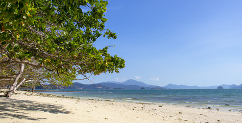 paysage mer sable montagne