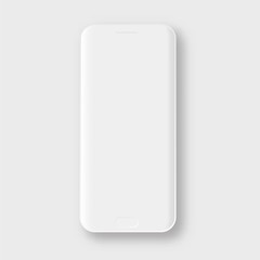 White mobile phone . Clay smartphone mockup. 
