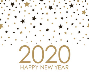 Obraz premium 2019 Happy New Year. Card for your design with stars isolated on white background.