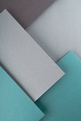 Top view of different paper sheets