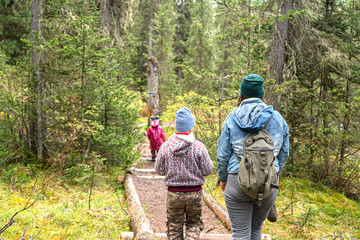 mother and son in the park