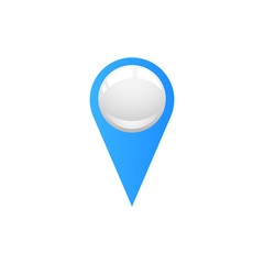 Blue vector geolocation sign with a globe. location map pointer.