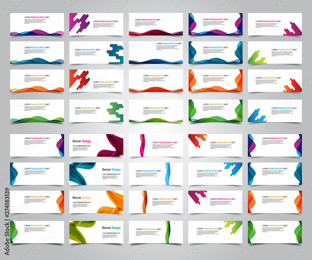 Wall mural vector abstract design banner web template set collections