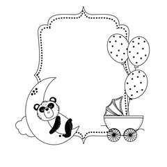 Panda and baby shower symbol design