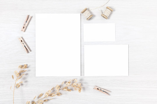 Wedding Stationery Set Mockup - Set of Blank Cards