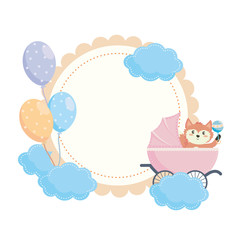 baby shower symbol and fox design