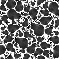 Watercolor background with pears