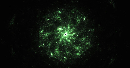 Fototapeta premium 3D rendering abstract green fractal light background