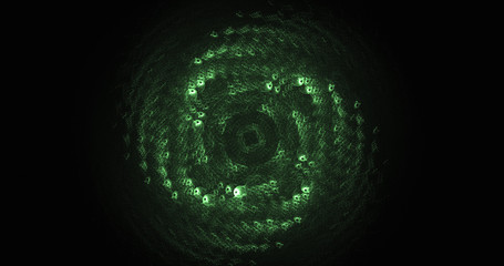 3D rendering abstract green fractal light background