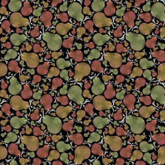 Watercolor background with pears