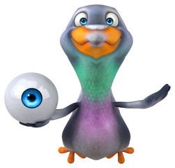 Fun pigeon - 3D Illustration