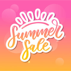 Vector word sale .Letters made of flowers and leaves Summer sale Holiday Flyer Banner Poster Summer sales
