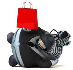 Naklejka premium Fun zebra - 3D Illustration