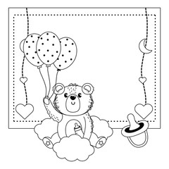 Bear and baby shower symbol design