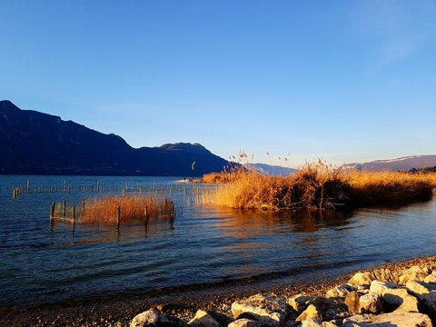 sunset on the lake