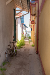 village alley in Le Canon village in Cap Ferret southwest of France