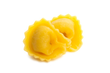 Italian fettuccine ravioli isolated