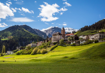 Ramosch Switzerland Mountains Landscape