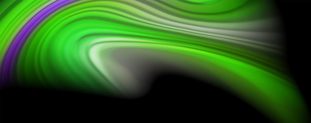 Fluid liquid color wave lines, glowing colorful light effect, abstract composition template. Geometric technology abstract pattern. Movement concept