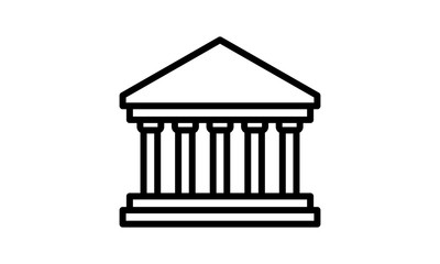 Fototapeta premium Courthouse icon for legal and government concepts