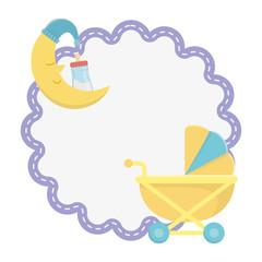 Baby shower icon set design