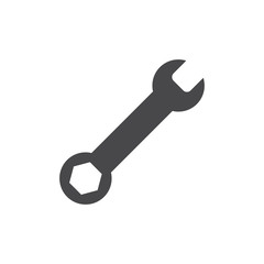 Repair icon grey. Wrench and screwdriver icon. Settings icon isolated