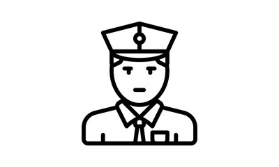 Policeman thin line icon for law enforcement and public safety concepts