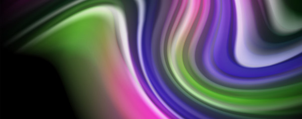 Fluid liquid color wave lines, glowing colorful light effect, abstract composition template. Geometric technology abstract pattern. Movement concept