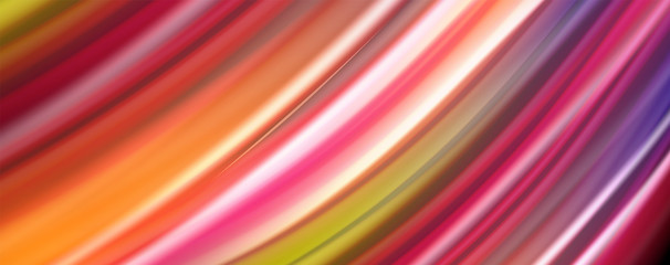Abstract wave lines fluid rainbow style color stripes on black background. Artistic illustration for presentation, app wallpaper, banner or poster