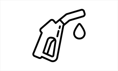 Gasoline pump nozzle sign.Gas station icon. Flat design style. - Vector