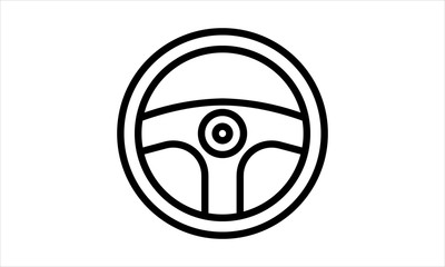 Steering wheel black simple icon vector image 