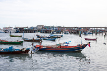 Naklejka na ściany i meble boats in harbor