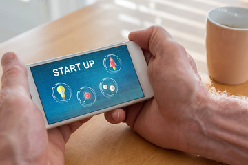 Start up concept on a smartphone