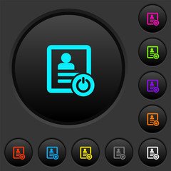 Exit from contact list dark push buttons with color icons