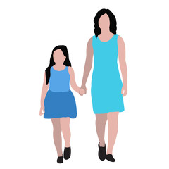  flat style, mom and daughter