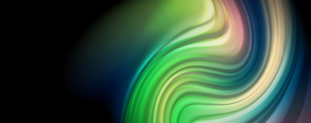 Flowing liquid colors - modern colorful flow poster. Wave liquid shapes. Art design for your design project