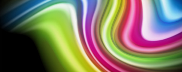 Flowing liquid colors - modern colorful flow poster. Wave liquid shapes. Art design for your design project
