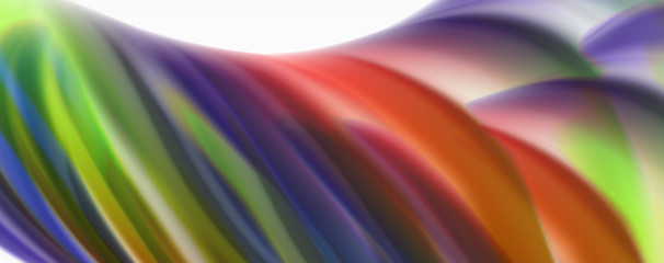 Modern techno Fluid color flow on white colorful poste. Art for your design