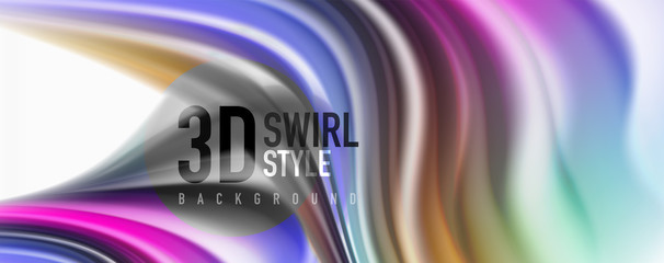 Color flowing waves, liquid conceptual abstract background