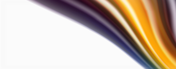 Modern Liquid color flow on white - colorful flow poster. Techno Wave Liquid shape in white color background. Design for your design project