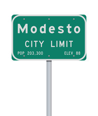 Modesto City Limit road sign