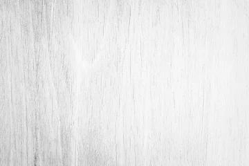 Rolgordijnen Table top view of wood texture in white light natural color background. Grey clean grain wooden floor birch panel backdrop with plain board pale detail streak finishing for chic space clear concept. © Art Stocker