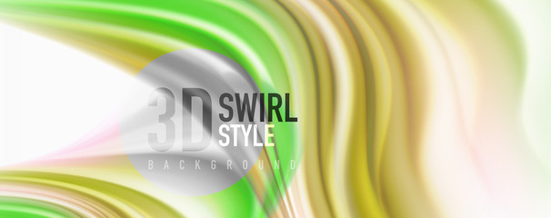 Glossy colorful liquid waves abstract background,, modern techno lines