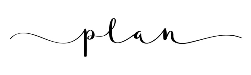 PLAN vector brush calligraphy banner